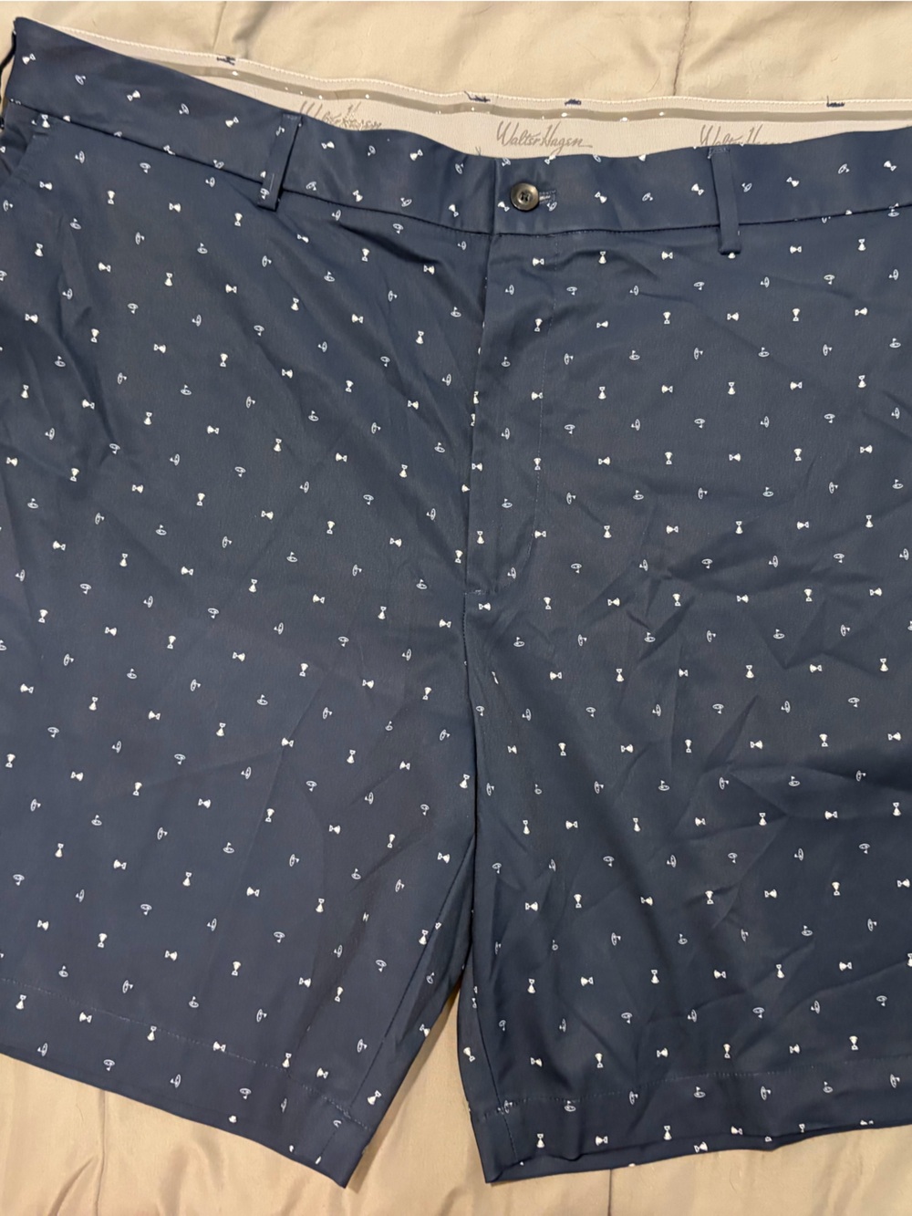 Walter Hagen Navy Shorts with White Micro Motif